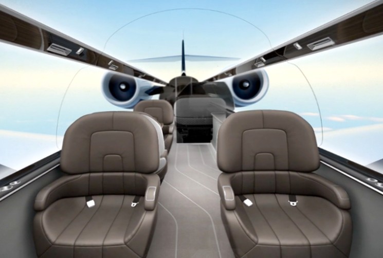 IXION Jet - самолет концепт с панорамными мониторами внутри