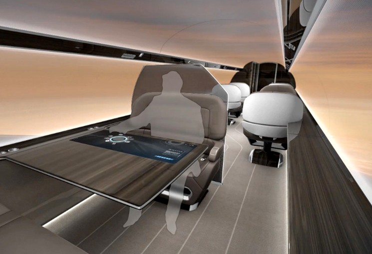 IXION Jet - самолет концепт с мониторами вместо иллюминаторов