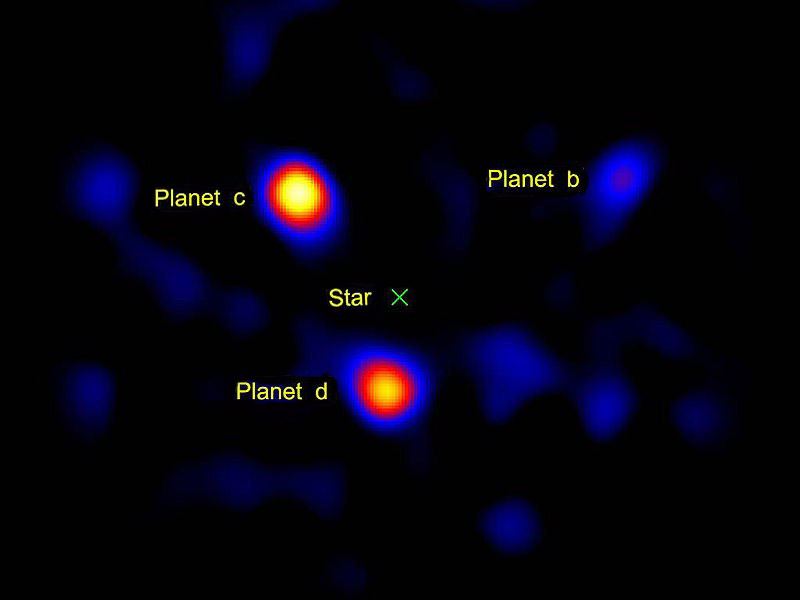 Прямое изображение экзопланет у звезды HR 8799