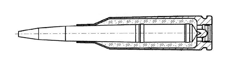 Схема подводного патрона 5.45х39 ПСП для автомата АДС