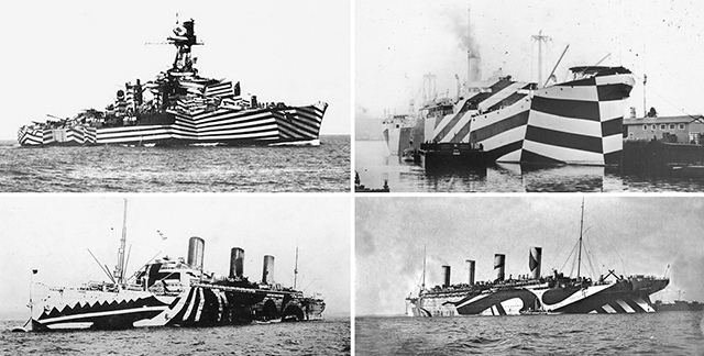 камуфляж кораблей предложенный Вилкинсом и Уодсвортом камуфляж кораблей предложенный Вилкинсом и Уодсвортом