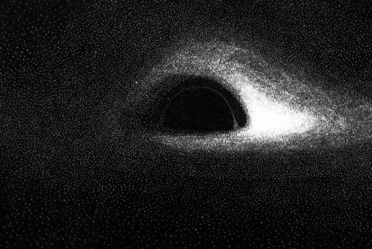 Черная дыра смоделированная астрофизиком Жан-Пьер Люмине