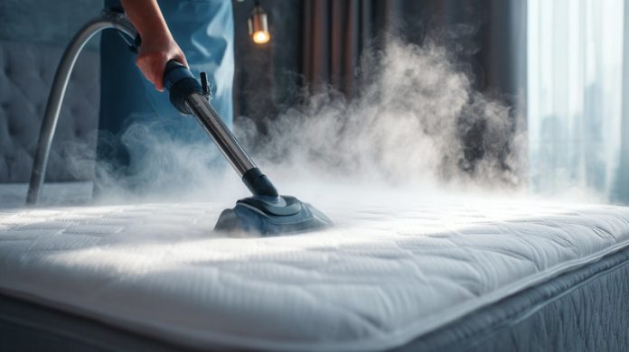 Процесс химчистки матраса