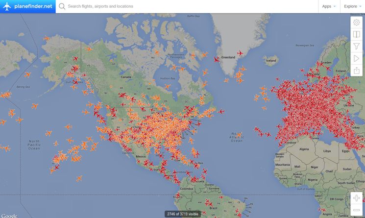 PlaneFinder - сервис онлайн отслеживания авиарейсов