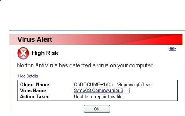Мобильный вирус CommWarrior